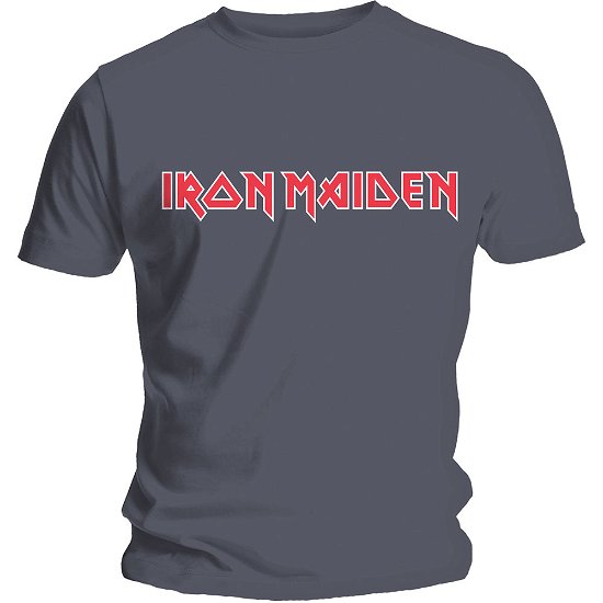 Cover for Iron Maiden · Iron Maiden Unisex T-Shirt: Classic Logo (T-shirt) [size S] [Grey - Unisex edition]