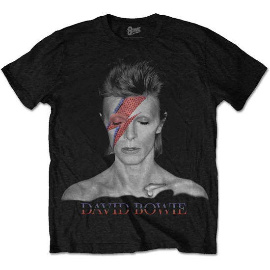 David Bowie Unisex T-Shirt: Aladdin Sane - David Bowie - Fanituote - Bravado - 5055979989622 - 