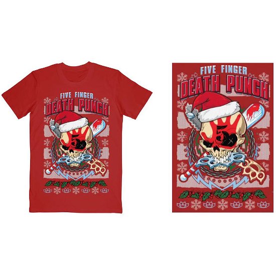 Cover for Five Finger Death Punch · Five Finger Death Punch Unisex T-Shirt: Zombie Kill Xmas (T-shirt) [size L] [Red - Unisex edition]