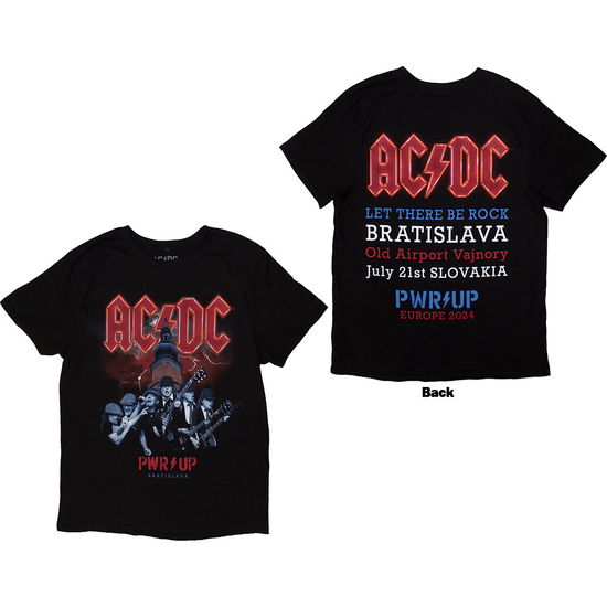 AC/DC · AC/DC Unisex T-Shirt: PWR-UP Bratislava '24 (Back Print & Ex-Tour) (T-shirt) [size S] (2024)