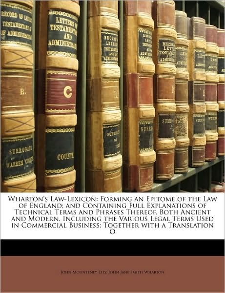 Cover for Wharton · Wharton's Law-Lexicon: Forming (Book)