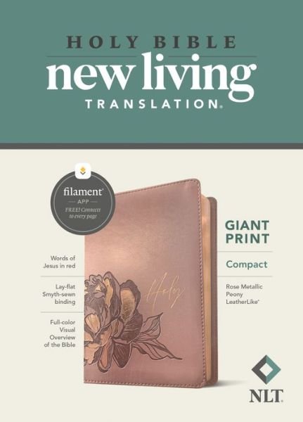 Cover for Tyndale · NLT Compact Giant Print Bible, Filament Enabled Edition (Red Letter, LeatherLike, Rose Metallic Peony) (Buch) (2022)