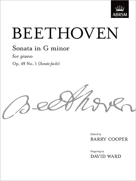 Cover for Ludwig Van Beethoven · Sonata in G minor, Op. 49 No. 1 (Sonate facile): from Vol. I - Signature Series (ABRSM) (Partitur) (2010)