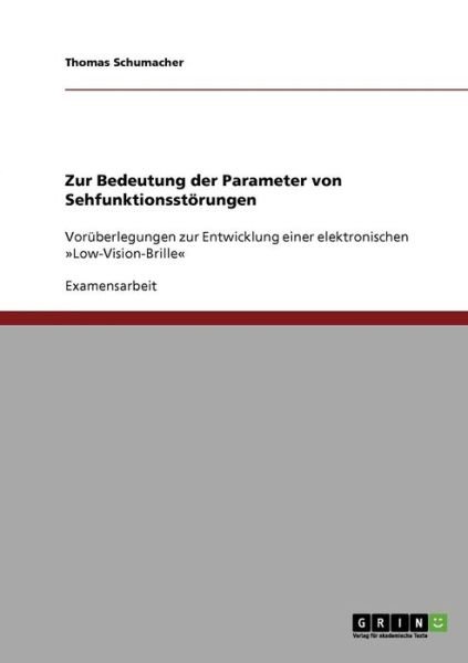 Cover for Schumacher · Zur Bedeutung der Parameter (Buch) [German edition] (2008)