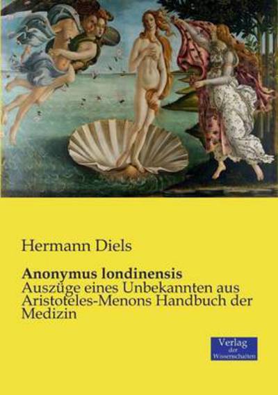 Cover for Diels · Anonymus londinensis (Book) (2019)