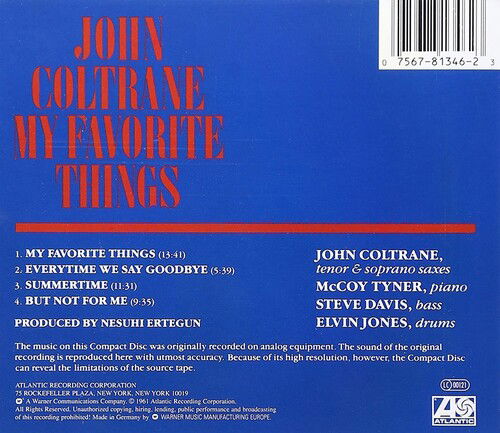 My Favorite Things - John Coltrane - Musiikki - JAZZ - 0075678134623 - torstai 25. lokakuuta 1990