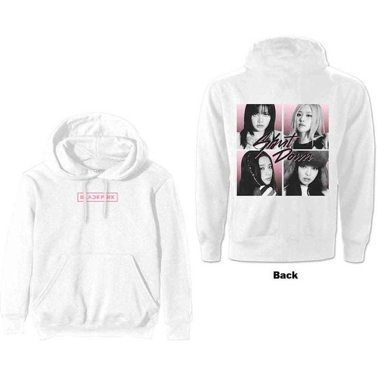 BlackPink Unisex Pullover Hoodie: Shut Down Photo Grid (White) (Back Print) - BlackPink - Produtos - - 5056561056623 - 24 de novembro de 2022