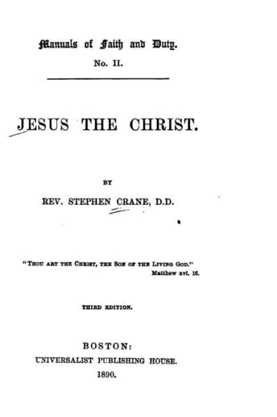 Cover for Stephen Crane · Jesus the Christ (Paperback Bog) (2016)