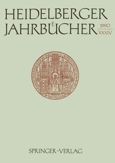 Cover for Universitats-Gesellschaft Heidelberg · Heidelberger Jahrbucher (Taschenbuch) [German edition] (1990)