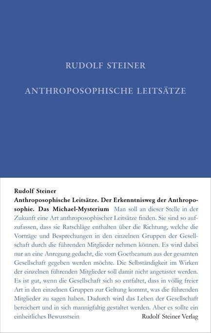 Cover for Steiner · Anthroposophische Leitsätze (Bog)