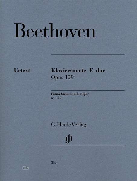 Kl.sonate E-Dur op.109.HN362 - Beethoven - Books - SCHOTT & CO - 9790201803623 - April 6, 2018