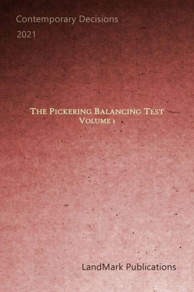 The Pickering Balancing Test: Volume 1 - Landmark Publications - Books - Independently Published - 9798517463623 - July 2, 2021
