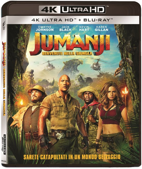 Cover for Jack Black,kevin Hart,dwayne Johnson · Jumanji: Benvenuti Nella Giungla (4k Uhd+blu-ray) (Blu-ray) (2018)