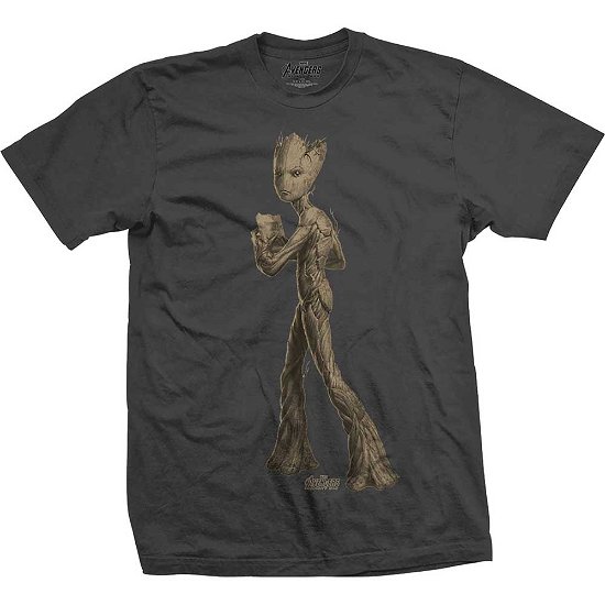 Cover for Marvel Comics · Marvel Comics Unisex Tee: Avengers Infinity War Teen Groot Flat (CLOTHES) [size S] [Grey - Unisex edition]