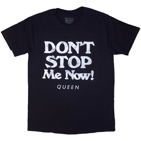 Queen Unisex T-Shirt: Don't Stop Me Now (Navy Blue) - Queen - Merchandise -  - 5056368661624 - March 3, 2021