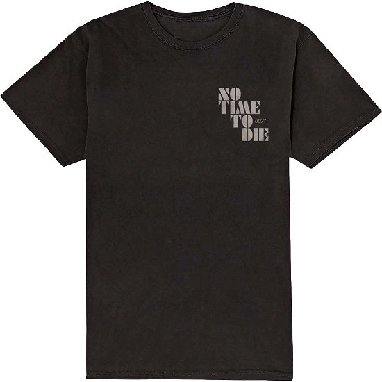 James Bond 007 Unisex T-Shirt: No Time To Die & Logo (Back Print) - James Bond 007 - Merchandise -  - 5056561004624 - 