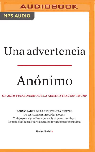 Cover for Anonimo · Una Advertencia (Narracion En Castellano) (CD) (2021)