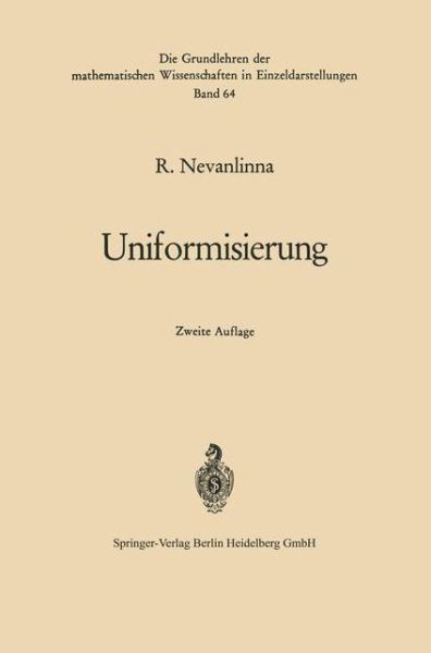 Cover for Rolf Nevanlinna · Uniformisierung - Grundlehren Der Mathematischen Wissenschaften (Springer Hardcover) (Paperback Book) (2012)