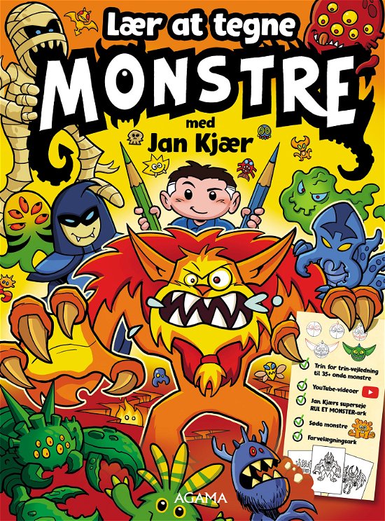 Lær at tegne: Lær at tegne monstre - Jan Kjær - Books - Agama - 9788794181624 - August 28, 2023