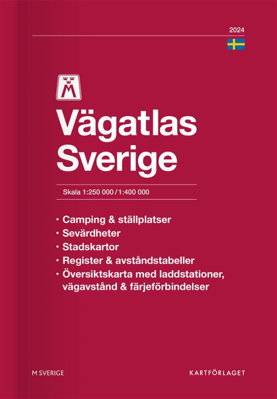 M Vägatlas Sverige 2024 : skala 1:250 000/1:400 000 - Kartförlaget (utg.) - Books - Norstedts - 9789189427624 - March 15, 2024