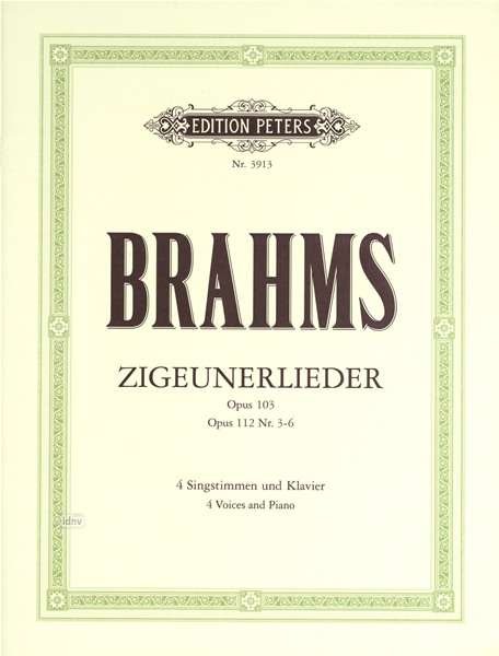 Zigeunerlieder - Brahms - Bøger - Edition Peters - 9790014019624 - 12. april 2001