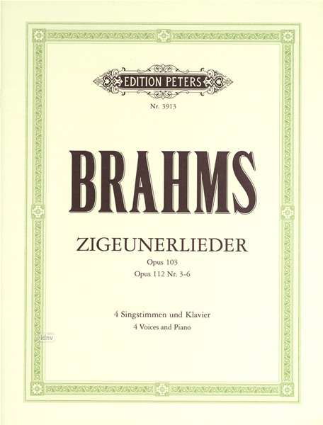 Zigeunerlieder - Brahms - Bücher - Edition Peters - 9790014019624 - 12. April 2001