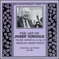 Art of Josef Gingold - Gingold - Muziek - MA4 - 0017685028625 - 19 augustus 2013