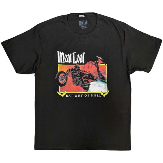 Meat Loaf Unisex T-Shirt: Bat Out Of Hell Rectangle - Meat Loaf - Mercancía -  - 5056737202625 - 