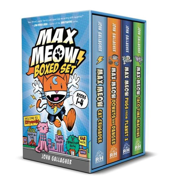 Max Meow Boxed Set: Welcome to Kittyopolis (Books 1-4): (A Graphic Novel Boxed Set) - John Gallagher - Libros - Random House USA Inc - 9780593703625 - 19 de septiembre de 2023