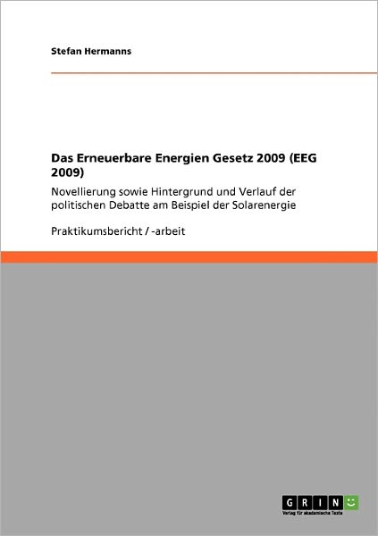 Cover for Hermanns · Das Erneuerbare Energien Geset (Book) [German edition] (2009)