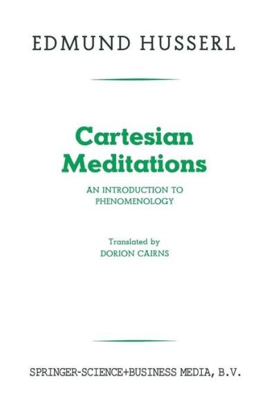Cover for Edmund Husserl · Cartesian Meditations: An Introduction to Phenomenology (Pocketbok) [1960 edition] (1960)