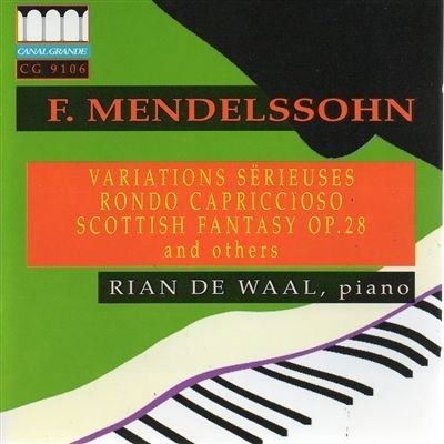 Cover for Felix Mendelssohn  · Variations Serieuses Op 54 In Re (1841) Per Piano (CD)