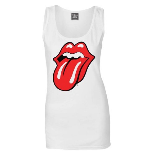 Cover for The Rolling Stones · The Rolling Stones Ladies Vest Tee: Classic Tongue (TØJ) [size S] [White - Ladies edition]