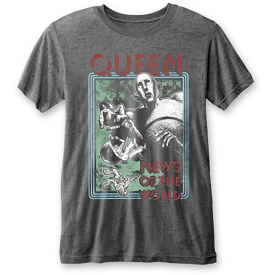 Cover for Queen · Queen Unisex T-Shirt: News of the World (Burnout) (T-shirt) [size S] [Grey - Unisex edition]