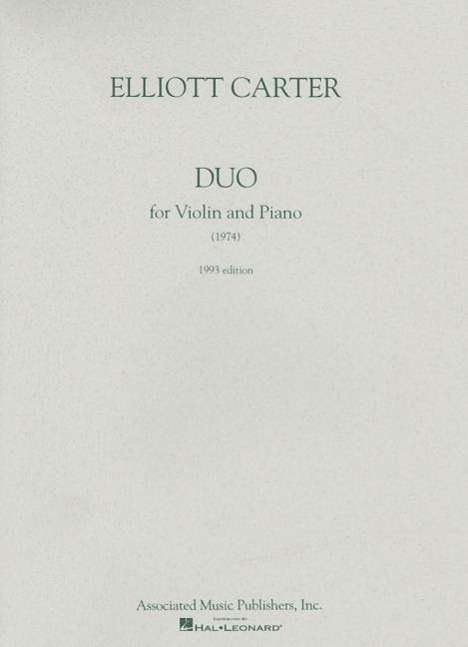 Cover for Elliott Carter · Duo (Paperback Book) (1986)