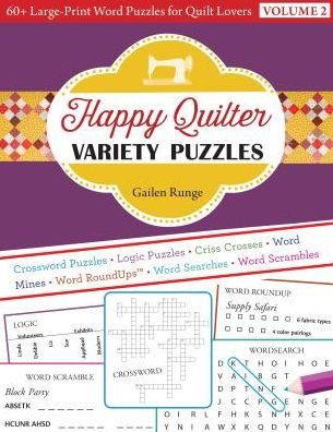 Cover for Gailen Runge · Happy Quilter Variety Puzzles - Volume 2: 60+ Large-Print Word Puzzles for Quilt Lovers (Pocketbok) (2018)