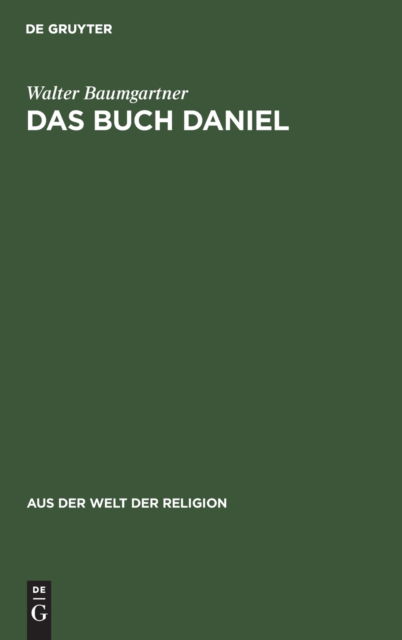 Cover for Walter Baumgartner · Buch Daniel (Book) (1926)