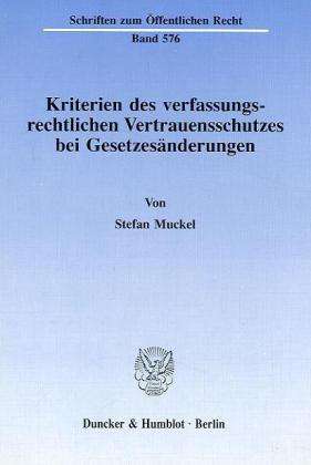 Cover for Muckel · Kriterien des verfassungsrechtli (Book) (1990)