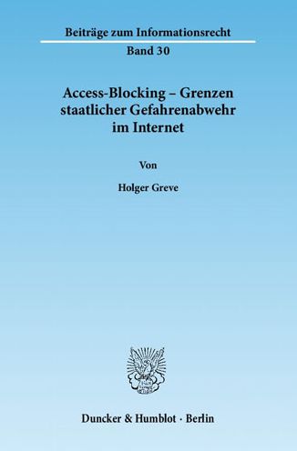 Cover for Greve · Access-Blocking Grenzen staatli (Book) (2012)