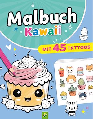 Cover for Malbuch Kawaii mit 45 Tattoos (Book) (2024)