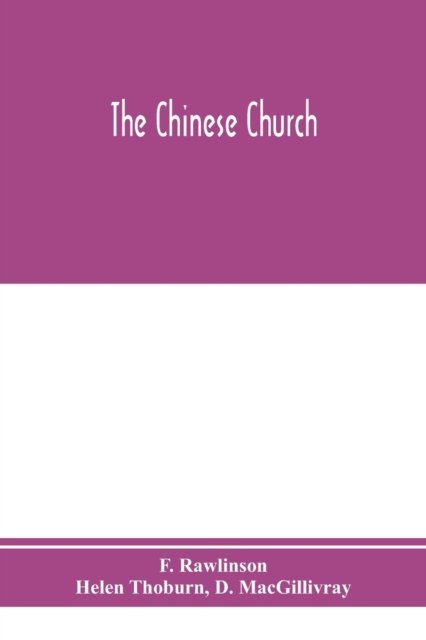 Cover for F Rawlinson · The Chinese church (Paperback Book) (2020)