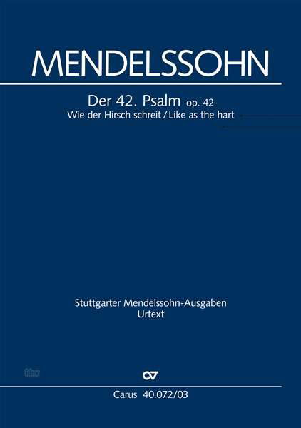 Cover for Mendelssohn · Psalm 42,KA.CV40.072/03 (Bog)
