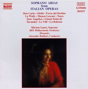 Cover for Gauci,miriam / Rahbari / Brtpo · Soprano Arias from Italian Operas (CD) (1994)