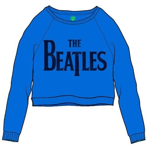 The Beatles Ladies Sweatshirt: Drop T Logo with Cropped Styling - The Beatles - Koopwaar - Apple Corps - Apparel - 5055295330627 - 