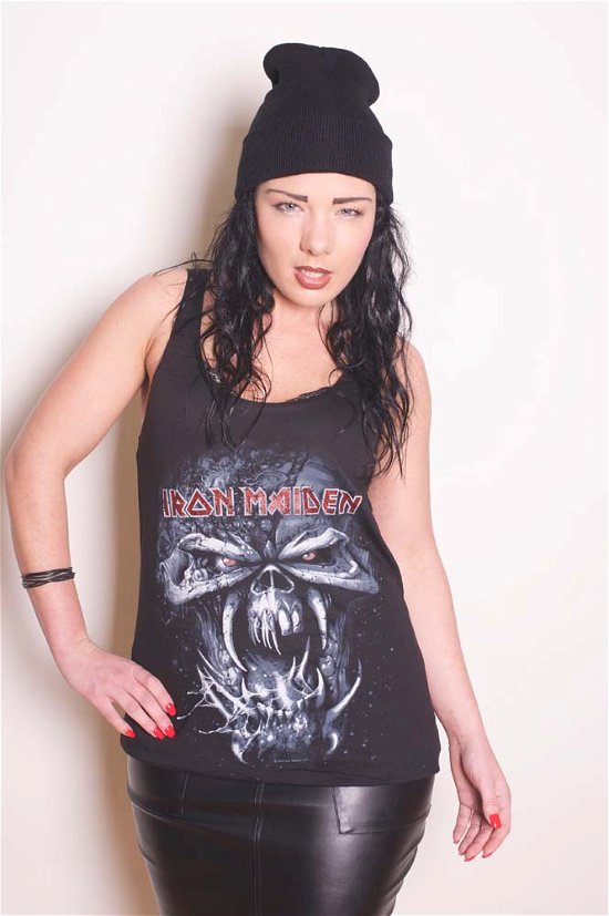 Cover for Iron Maiden · Iron Maiden Ladies Vest Tee: Final Frontier Eddie with Glitter Print Application (TØJ) [size S] [Black - Ladies edition]