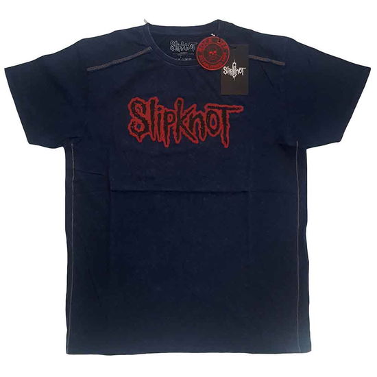 Cover for Slipknot · Slipknot Unisex T-Shirt: Logo (Wash Collection) (T-shirt) [size S] [Blue - Unisex edition]