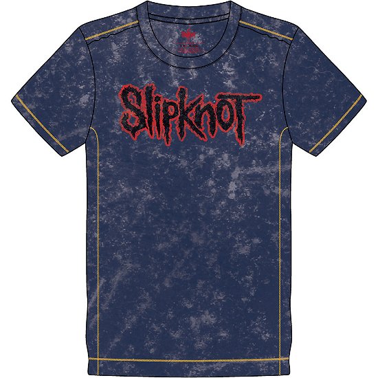 Cover for Slipknot · Slipknot Unisex T-Shirt: Logo (Wash Collection) (T-shirt) [size S] [Blue - Unisex edition]