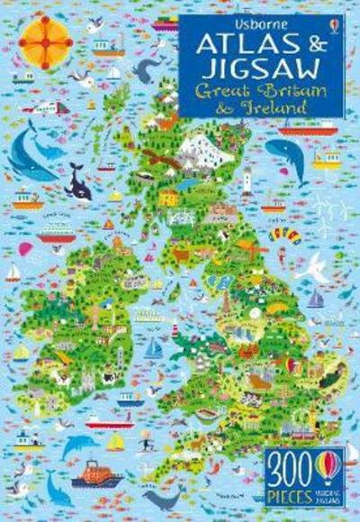 Usborne Atlas & Jigsaw Great Britain & Ireland - Usborne Book and Jigsaw - Sam Smith - Books - Usborne Publishing Ltd - 9781474937627 - December 28, 2017