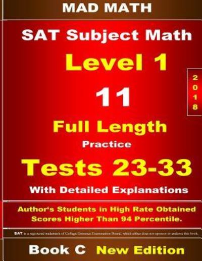 Cover for John Su · 2018 SAT Subject Level 1 Book C Tests 23-33 (Paperback Book) (2018)