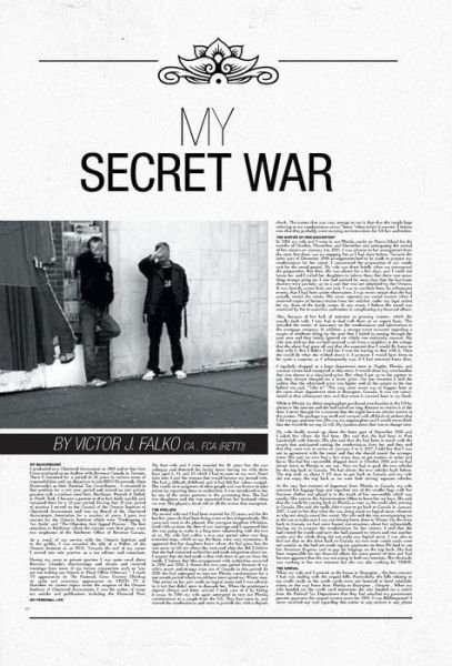 Cover for Fca (Ret'd) Victor J. Falko Ca · My Secret War (Hardcover Book) (2013)